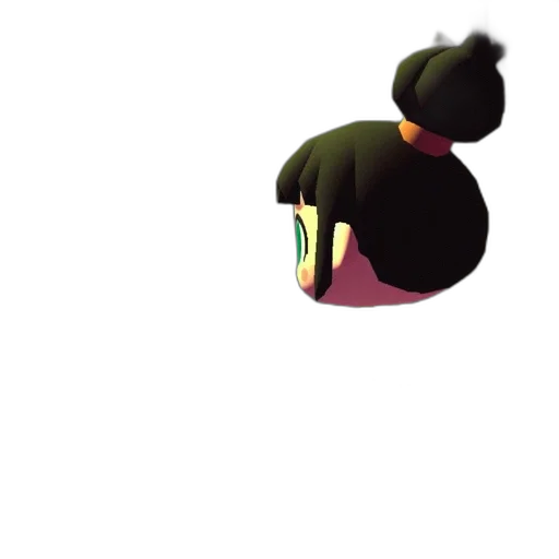hat, hair, umbrella, staff, 3d render, concept art, pixel art, vaporwave transparent PNG cut-out