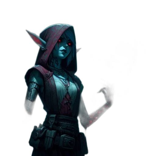 staff, mask, robot, jacket, concept art, fantasy art, 3d render, cyberpunk transparent PNG cut-out