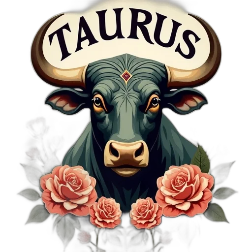 fantasy art, concept art, stylized, illustration, bull, large, curved, horns transparent PNG cut-out