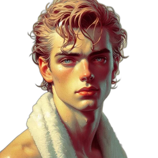 face, jacket, photorealistic, fantasy art, oil painting, concept art, neon lights, red transparent PNG cut-out
