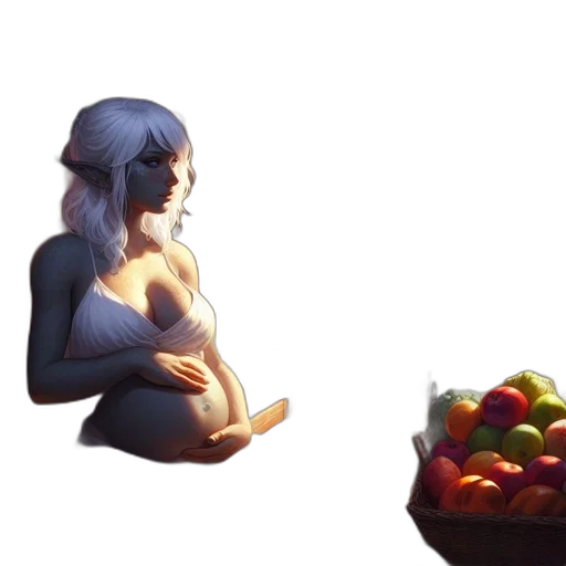 food, concept art, pixel art, fantasy art, watercolor, blue, monochrome, dark transparent PNG cut-out