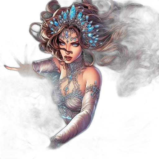 mask, dress, fantasy art, concept art, comic book art, photorealistic, fire, underwater transparent PNG cut-out