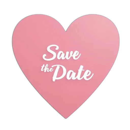 pink, heart, shaped, save transparent PNG cut-out