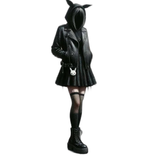 jacket, mask, dress, animal, concept art, 3d render, photorealistic, cyberpunk transparent PNG cut-out