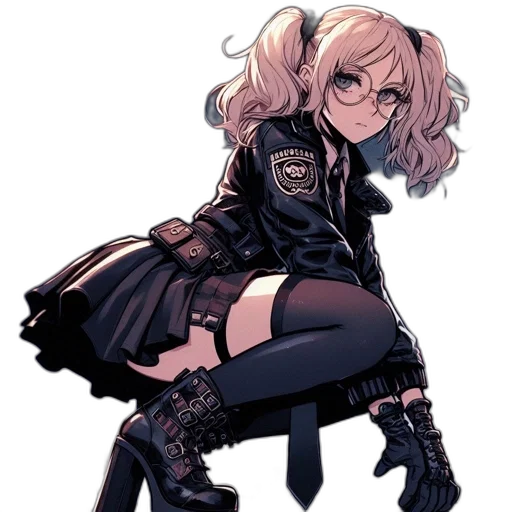 jacket, weapon, dress, staff, concept art, cyberpunk, pixel art, anime transparent PNG cut-out