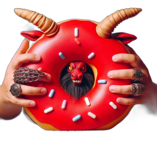 food, jewelry, mask, creature, 3d render, concept art, photorealistic, red transparent PNG cut-out