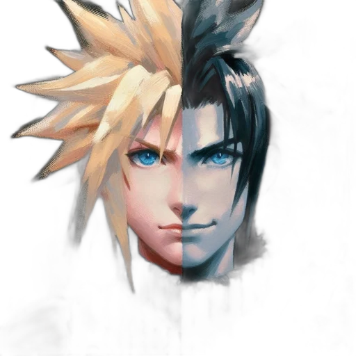 mask, face, weapon, anime, concept art, fantasy art, pixel art, blue transparent PNG cut-out