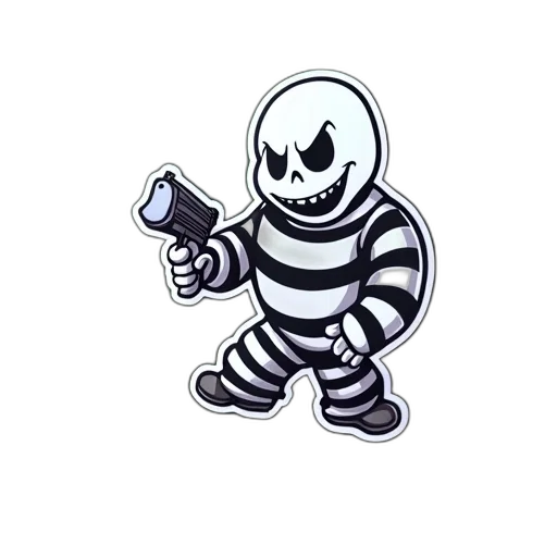 weapon, robot, concept art, pixel art, comic book art, cartoon, monochrome, black transparent PNG cut-out