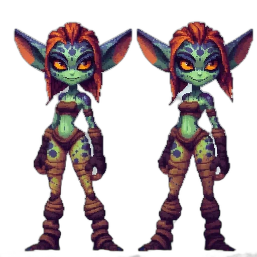staff, concept art, pixel art, fantasy art, 3d render, green, two, green-skinned transparent PNG cut-out