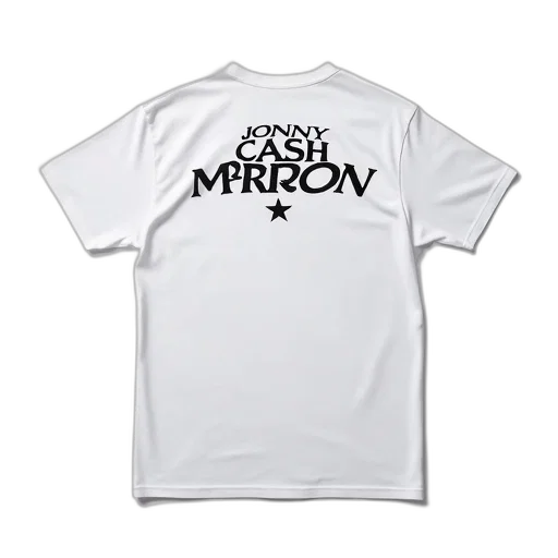 white, t-shirt, text, johnny, cash, person, black, stylized transparent PNG cut-out