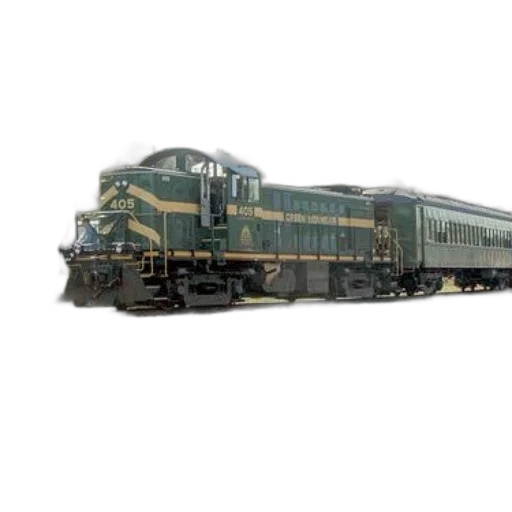 3d render, photorealistic, green, yellow, train, number, 405, traveling transparent PNG cut-out