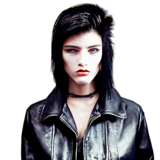 jacket, face, hair, jewelry transparent PNG cut-out