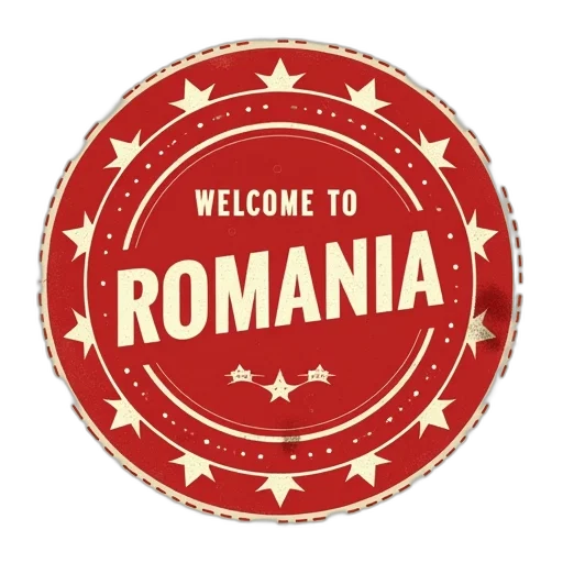 postcard, vintage, design, featuring, red, white, circular, border transparent PNG cut-out