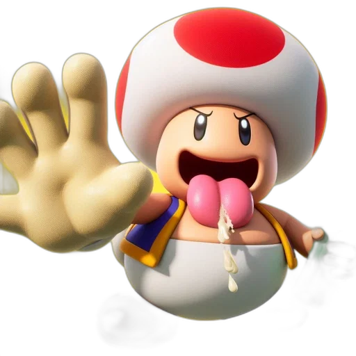 hat, face, animal, weapon, 3d render, concept art, animated, toad-like transparent PNG cut-out
