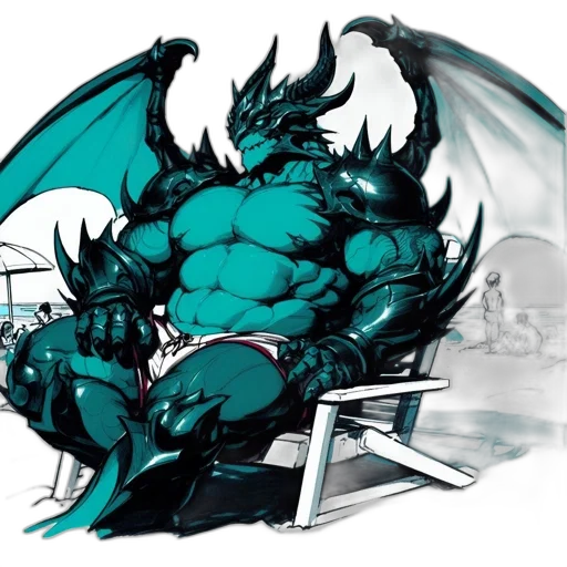 dragon, creature, concept art, fantasy art, comic book art, pixel art, blue, dark transparent PNG cut-out