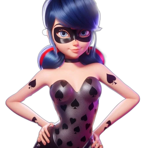 dress, cartoon, concept art, comic book art, 3d render, animated, female, character transparent PNG cut-out