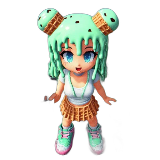 staff, creature, 3d render, concept art, pixel art, cartoon, green, pastel transparent PNG cut-out