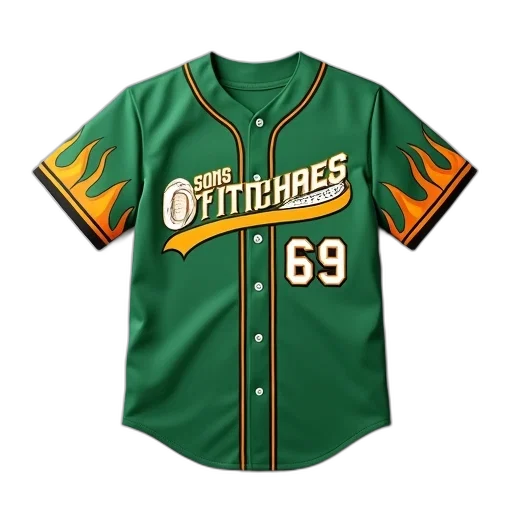 green, baseball, jersey, cartoonish, illustration, man, torso, phrase transparent PNG cut-out