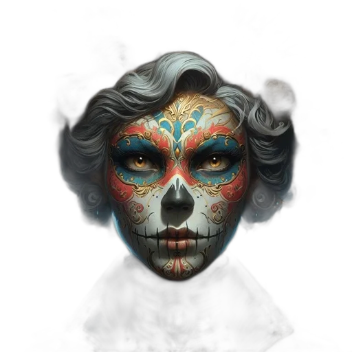 mask, face, crown, jewelry, fantasy art, concept art, photorealistic, 3d render transparent PNG cut-out