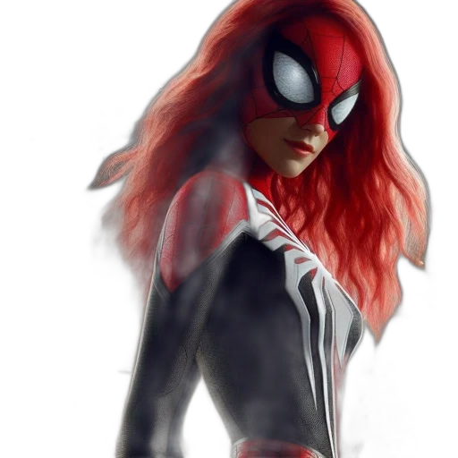 mask, jacket, comic book art, concept art, fantasy art, photorealistic, red, character transparent PNG cut-out