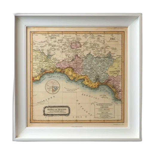 furniture, jewelry, framed, map, vintage, look, featuring, coastline transparent PNG cut-out