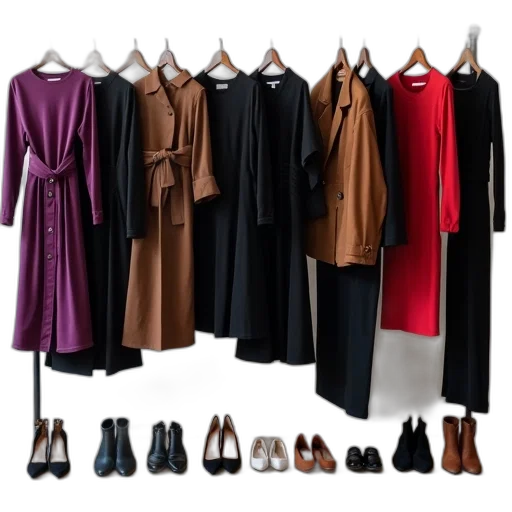 dress, dark, earth tones, monochrome, colorful, collection, various, women transparent PNG cut-out
