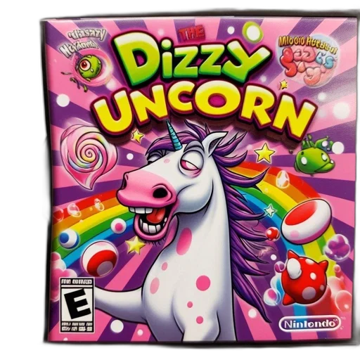 dragon, concept art, nintendo, cartridge, dizzy, unicorn, game, bright transparent PNG cut-out
