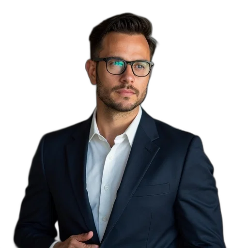 staff, jacket, face, photorealistic transparent PNG cut-out