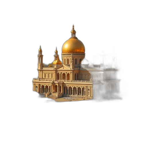 building, crown, 3d render, photorealistic transparent PNG cut-out