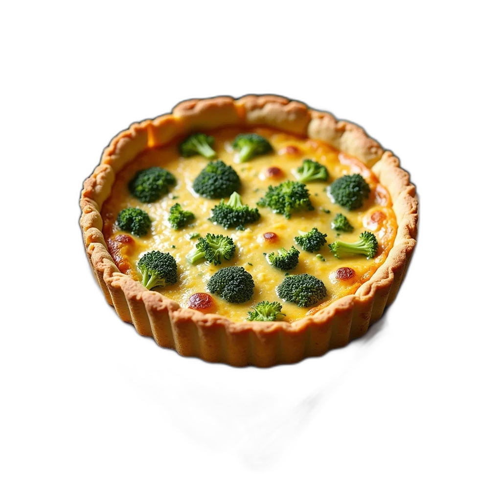 food, crown, 3d render, photorealistic, freshly, baked, quiche, golden-brown transparent PNG cut-out