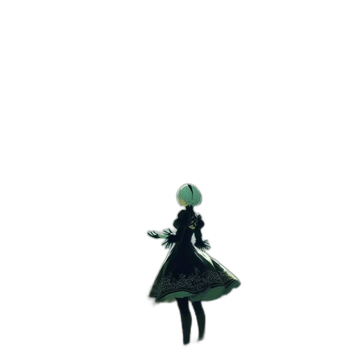 dress, robot, creature, staff, concept art, pixel art, 3d render, anime transparent PNG cut-out