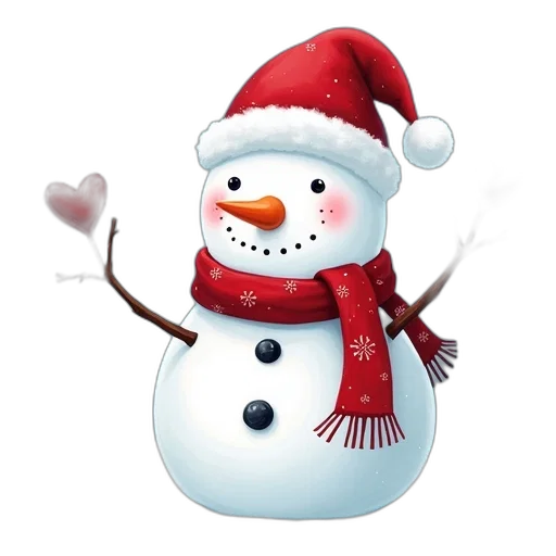 3d render, photorealistic, snow, snowman transparent PNG cut-out