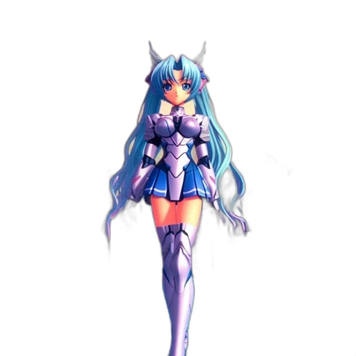 robot, dress, staff, weapon, concept art, 3d render, pixel art, anime transparent PNG cut-out