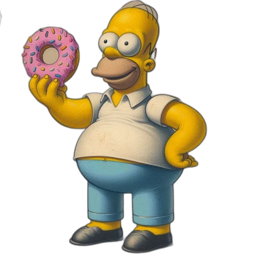 food, weapon, 3d render, concept art, photorealistic, pixel art, homer, simpson transparent PNG cut-out