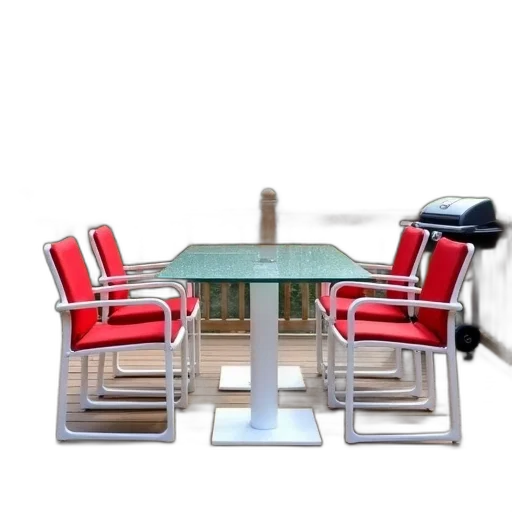 furniture, staff, 3d render, photorealistic, modern, glass, dining, table transparent PNG cut-out