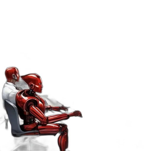 robot, furniture, concept art, comic book art, 3d render, photorealistic, outer space, red transparent PNG cut-out