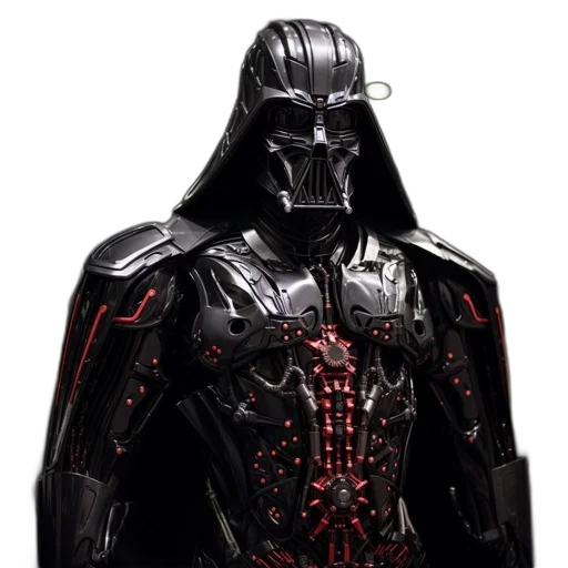 mask, jacket, robot, concept art, 3d render, comic book art, photorealistic, dark transparent PNG cut-out