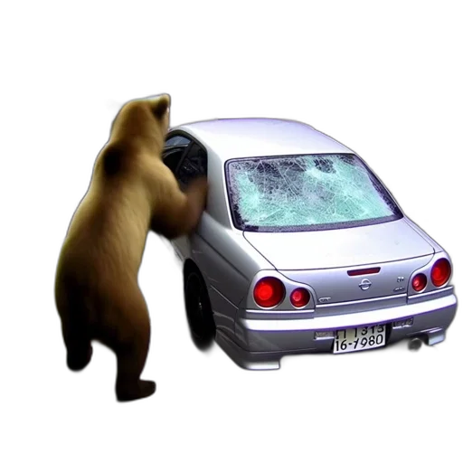 car, animal, concept art, photorealistic, 3d render, forest, unusual, scenario transparent PNG cut-out