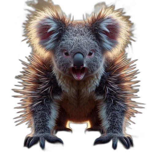 animal, creature, staff, hair, 3d render, photorealistic, concept art, digitally transparent PNG cut-out