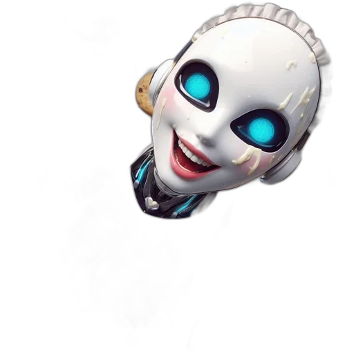 robot, mask, face, creature, concept art, 3d render, pixel art, fantasy art transparent PNG cut-out