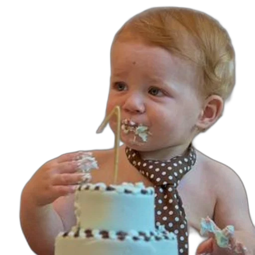 3d render, baby, wearing, polka-dotted, tie, celebrates, their, first transparent PNG cut-out