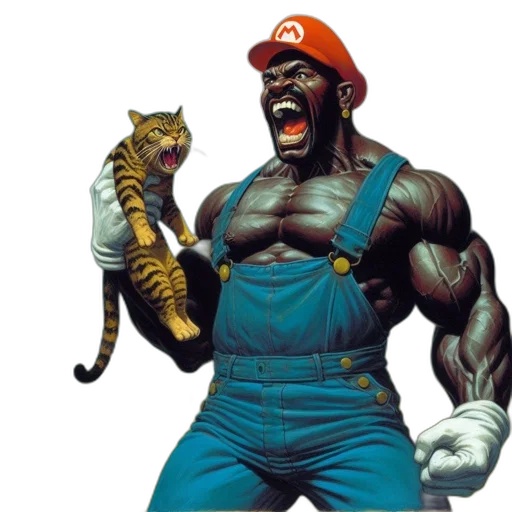 animal, creature, weapon, concept art, comic book art, pixel art, muscular, man transparent PNG cut-out