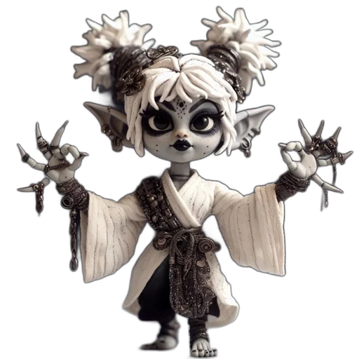 staff, creature, mask, concept art, fantasy art, 3d render, comic book art, dark transparent PNG cut-out