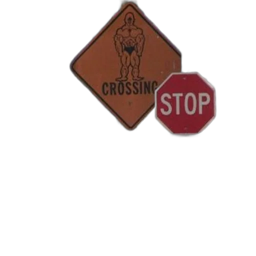 crown, stop, sign, next, says, crossing, image, muscular transparent PNG cut-out