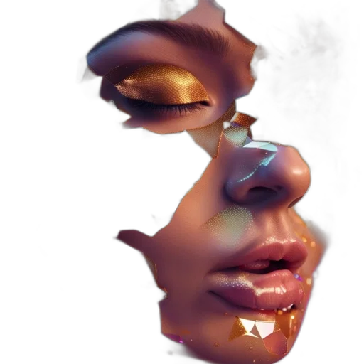 face, mask, crown, photorealistic, 3d render, concept art, watercolor, fire transparent PNG cut-out
