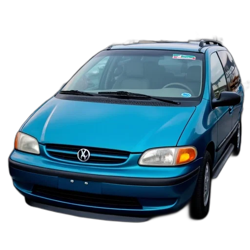 car, photorealistic, 3d render, blue, minivan, parked, lot, other transparent PNG cut-out