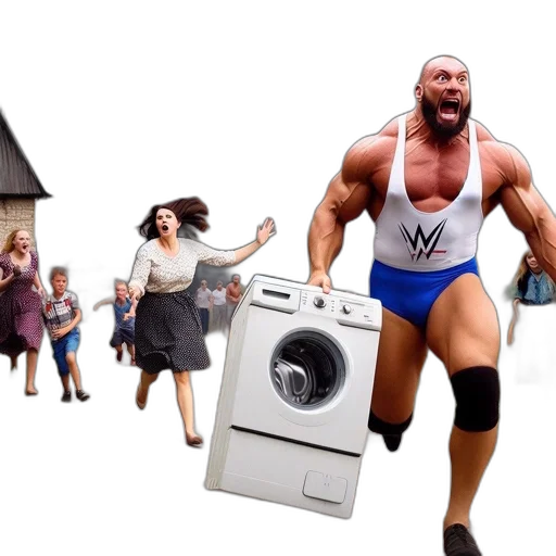 concept art, city street, rural, setting, wwe-clad, athlete, runs, washing transparent PNG cut-out