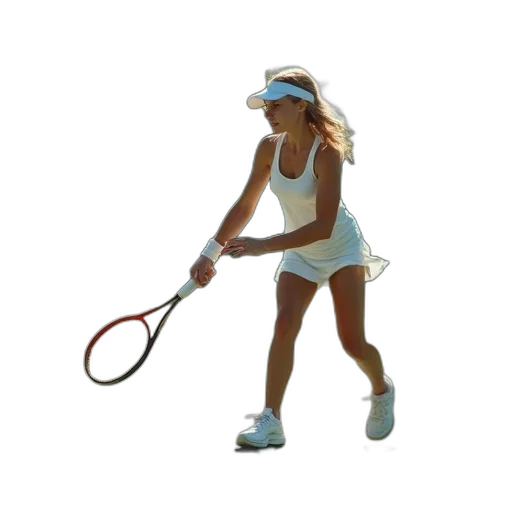staff, 3d render, photorealistic, pixel art, concept art, girl, tennis, court transparent PNG cut-out