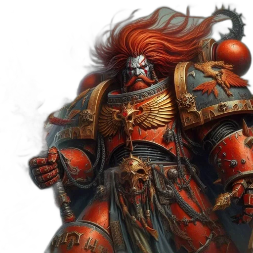 concept art, fantasy art, photorealistic, red, heavily, armored, warrior, hair transparent PNG cut-out