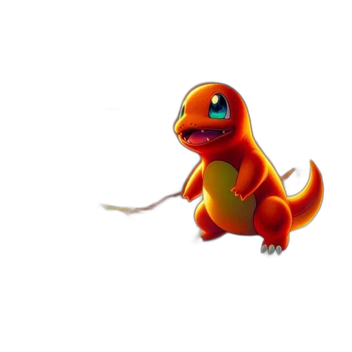 dragon, animal, creature, staff, 3d render, concept art, photorealistic, orange transparent PNG cut-out